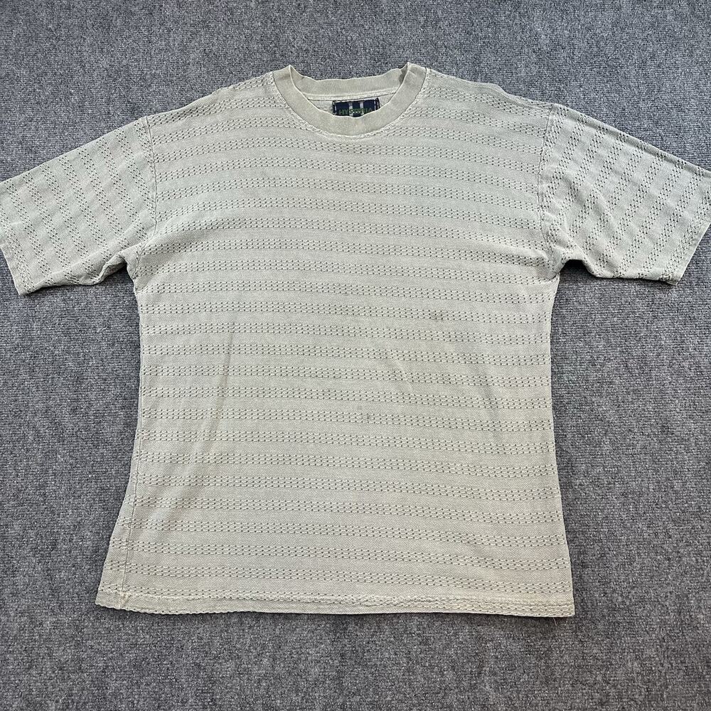 Vintage HYSTERIA USA Knit T-Shirt 100% Cotton Beige L Made in USA